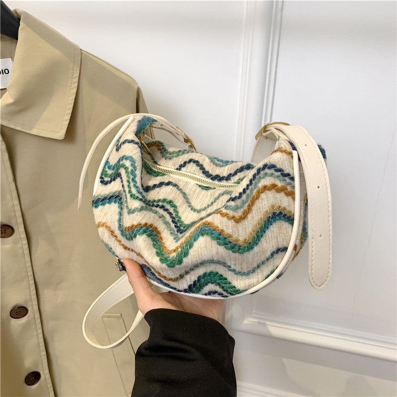 Women's Versatile Portable Knitted Straw Woven Bag