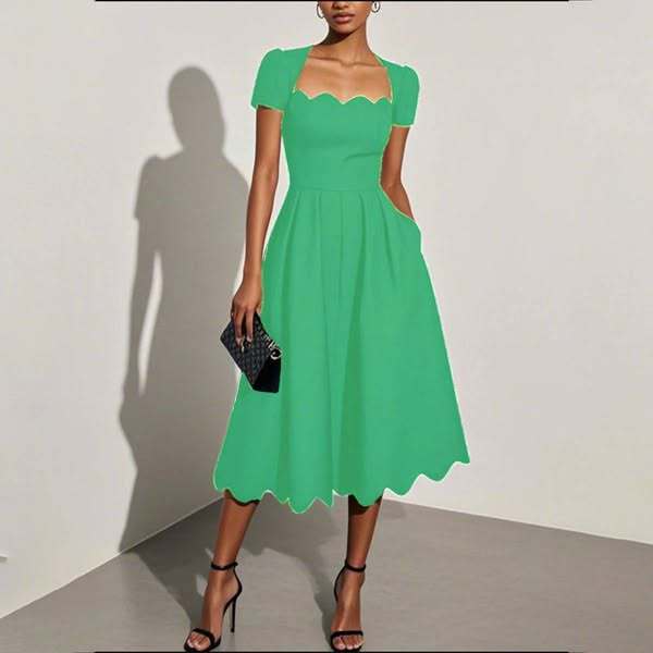 Digital Printing Square Collar Dress