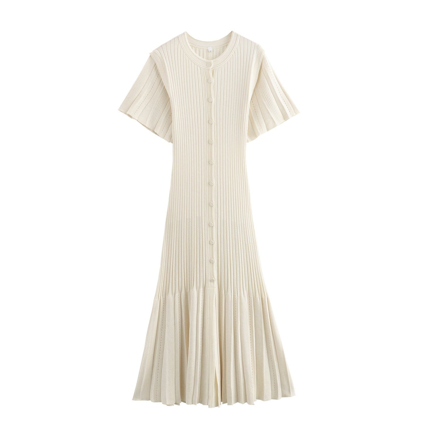 Women's Clothing Fashionable Knitted Single Row Dress