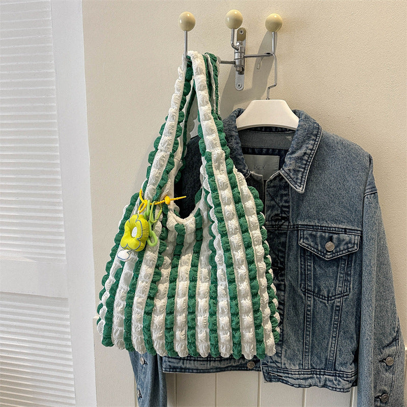 Pleated Bubble Bag Female Flower Sweet