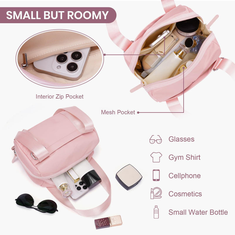 Fashion Personality Women's Pink Gym Bag Lightweight