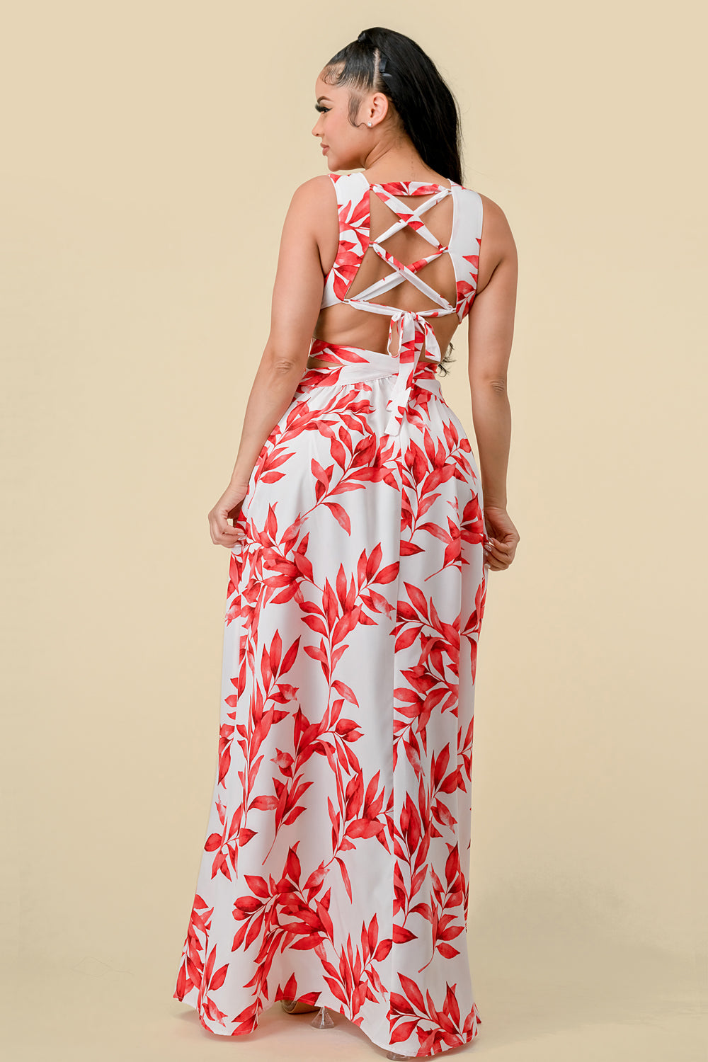 Long Sleeveless Printed Maxi Dress