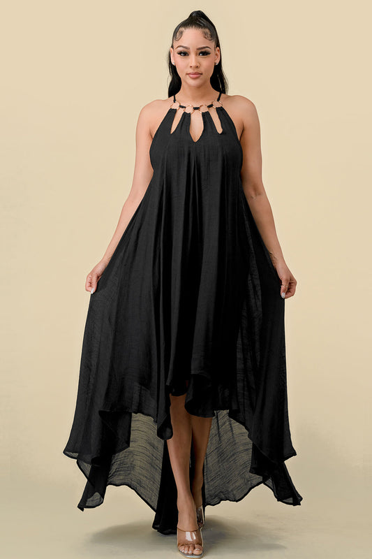 High Low Halter Maxi Dress