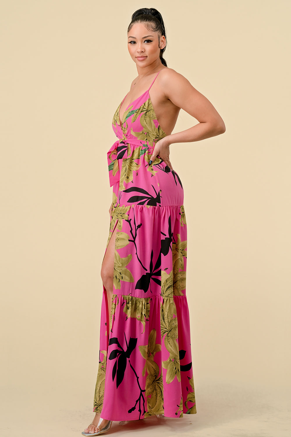 Long Floral Printed Maxi Dress