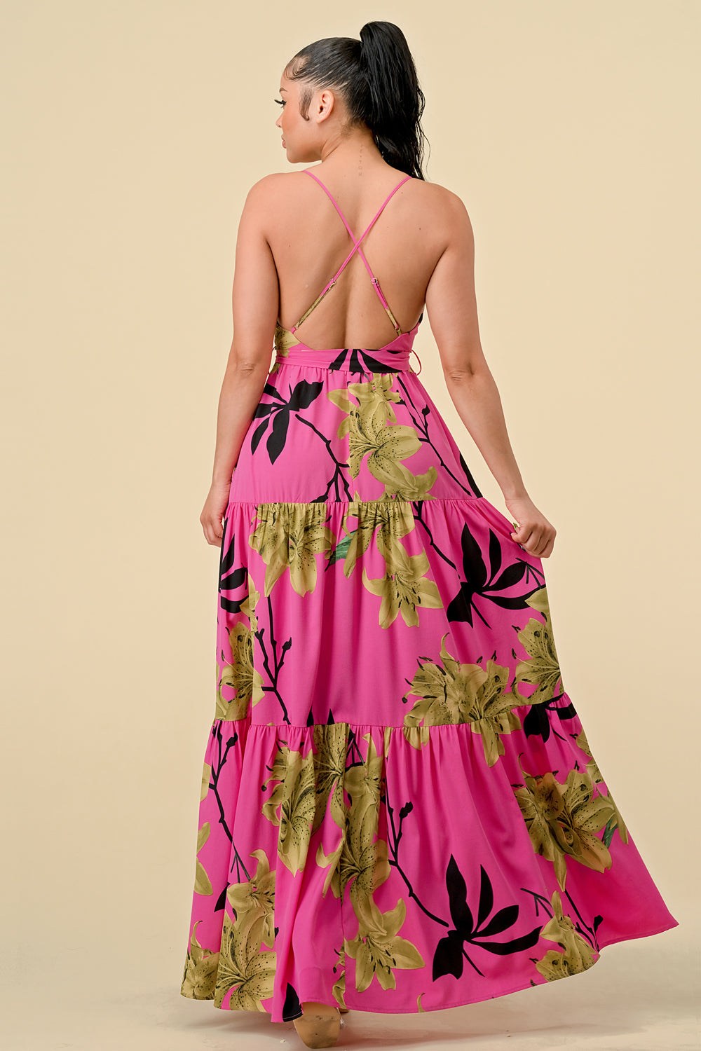 Long Floral Printed Maxi Dress