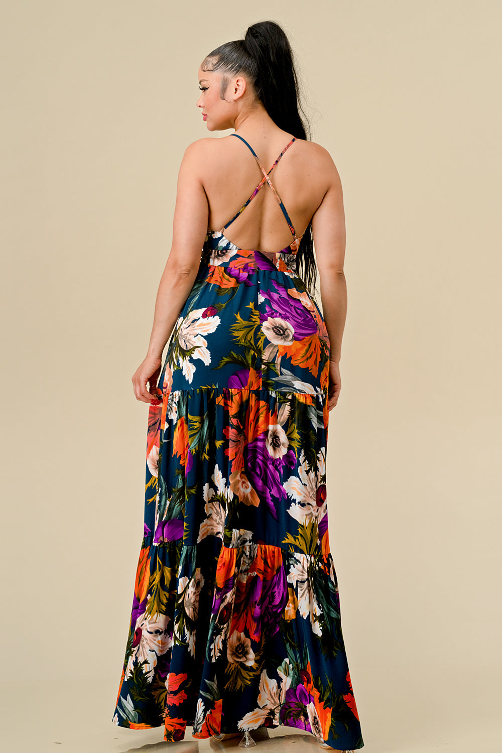 Long Floral Printed Maxi Dress