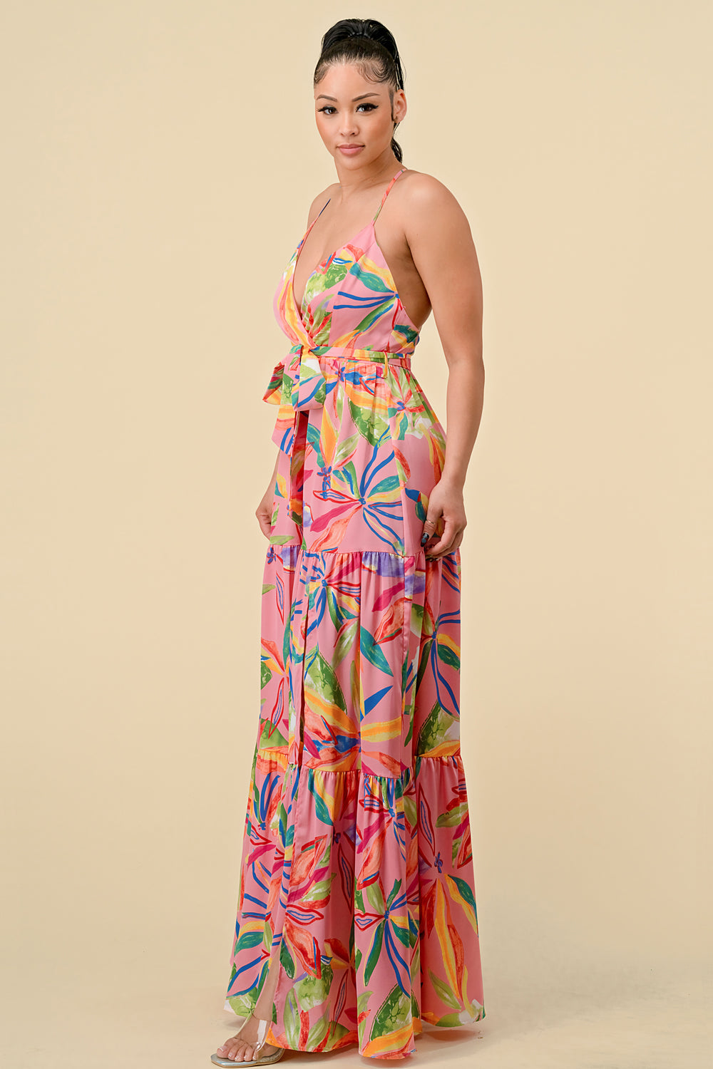 Long Floral Printed Maxi Dress