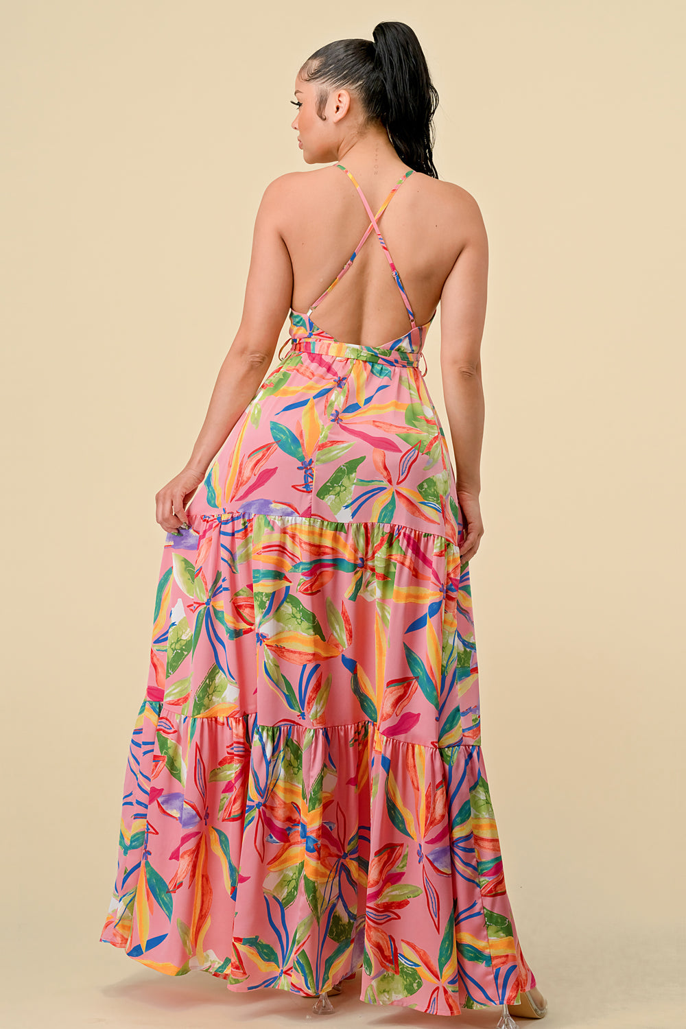 Long Floral Printed Maxi Dress