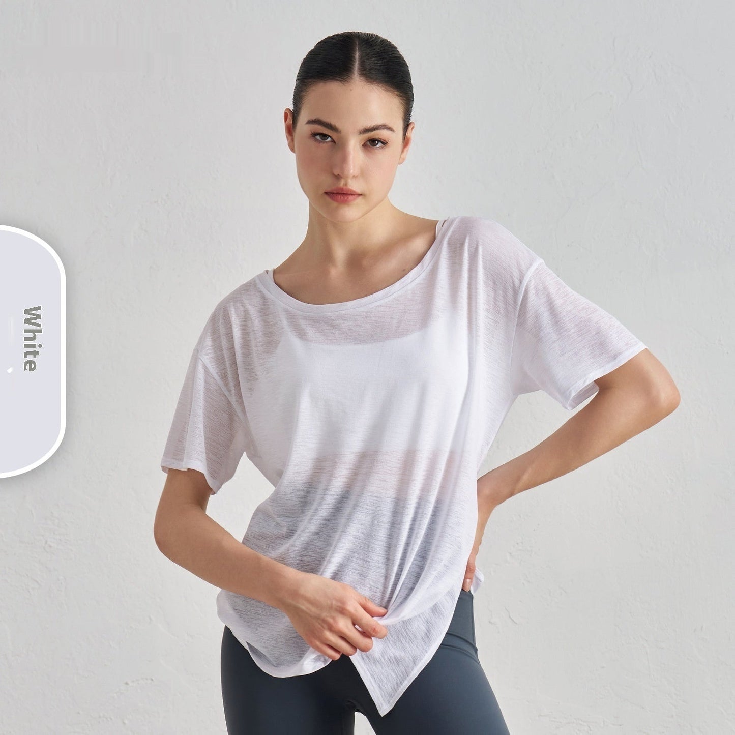 Breathable Yoga Blouse Female Split Slimming Sports Fitness Top