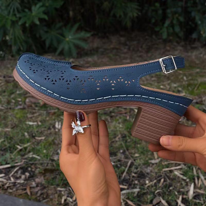 Women's Closed Toe Wedge Sandals European And American Plus Size High Heel Sandals