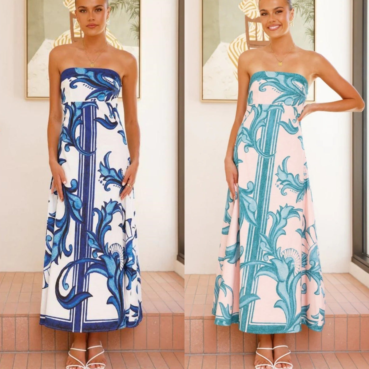 New Women's Clothing Dress Printed Slim Fit