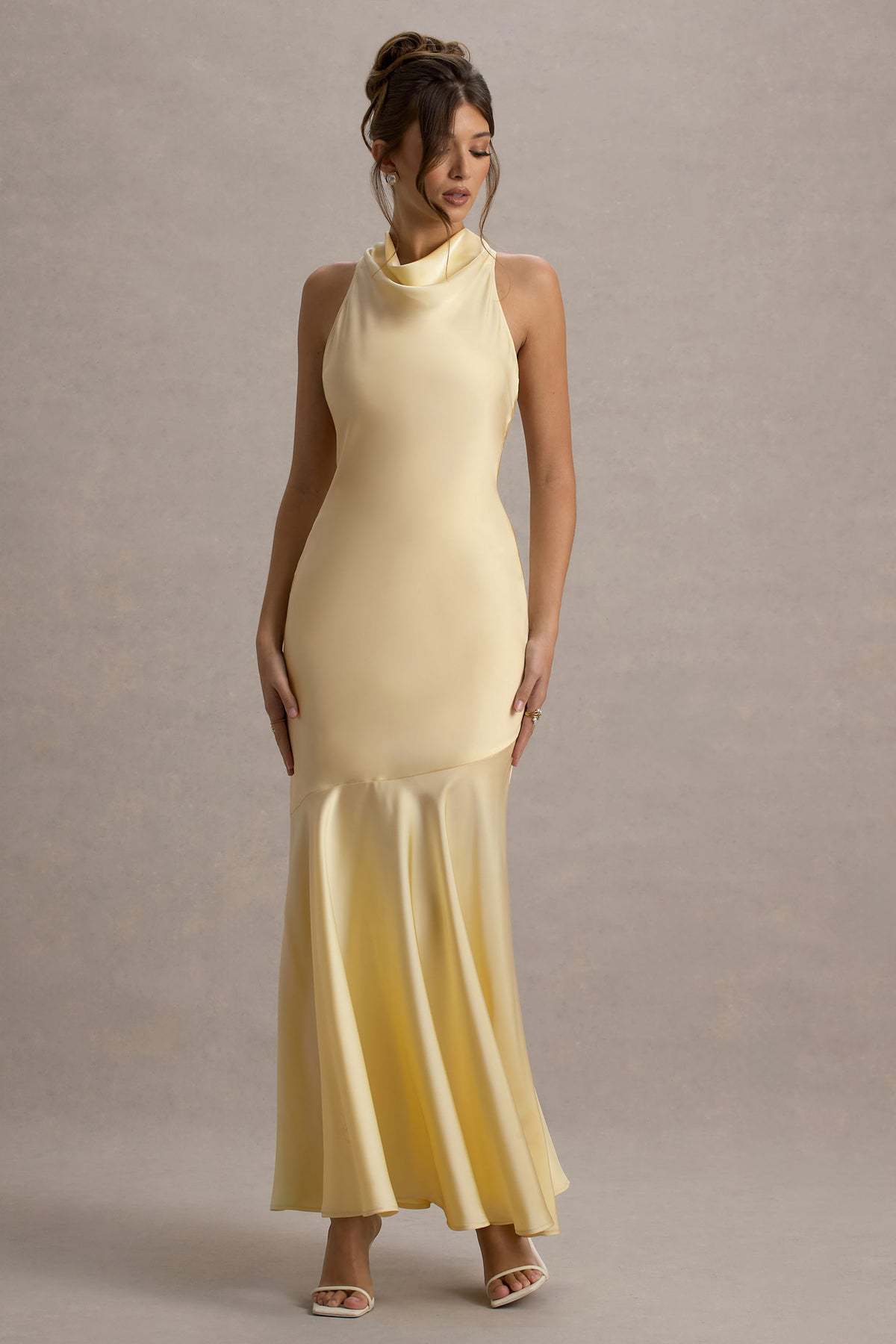 French Fishtail Shoulder Banquet Temperament Dress