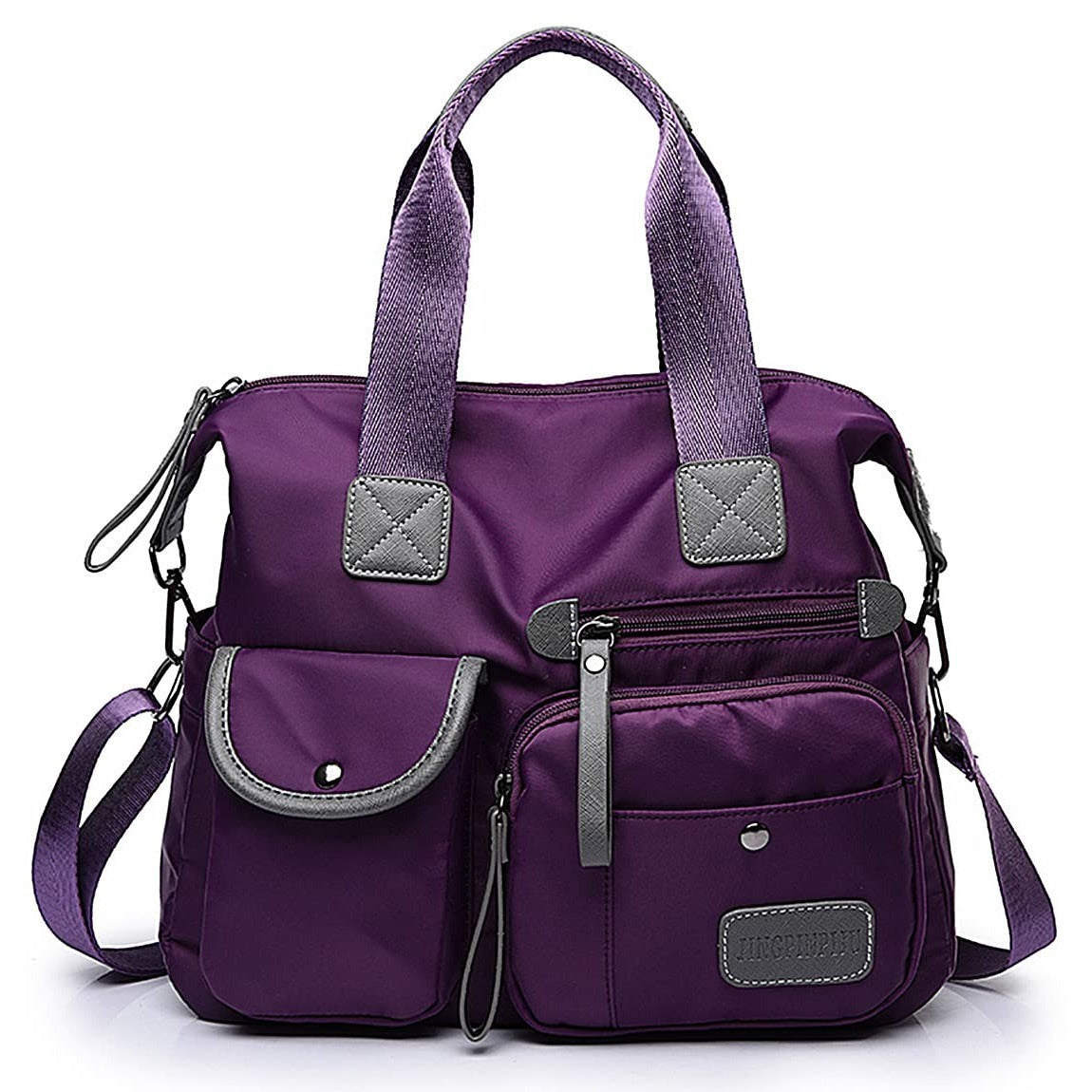 Tote Bag For Women, Multi Pockets Shoulder Handbag, Nurse Bag For Work, Large Cross Body Purse, Fashion Nylon Top Handle Satchel