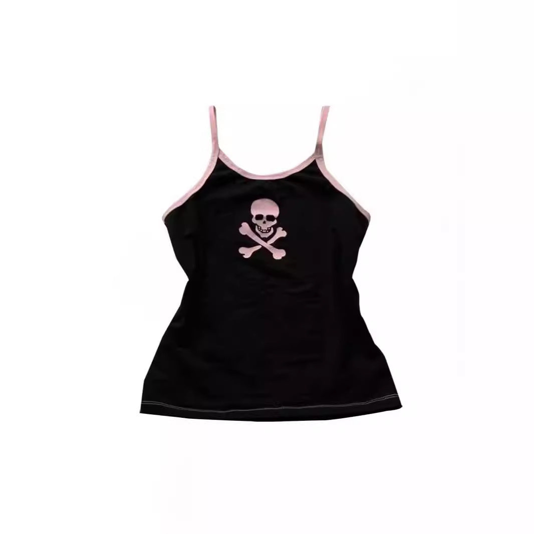 Y2g Midriff-baring Top Skull Print