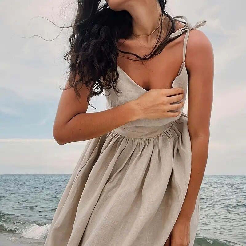 Maxi Dresses For Women Sexy Casual V Neck Spaghetti Strap Long Summer Sundress