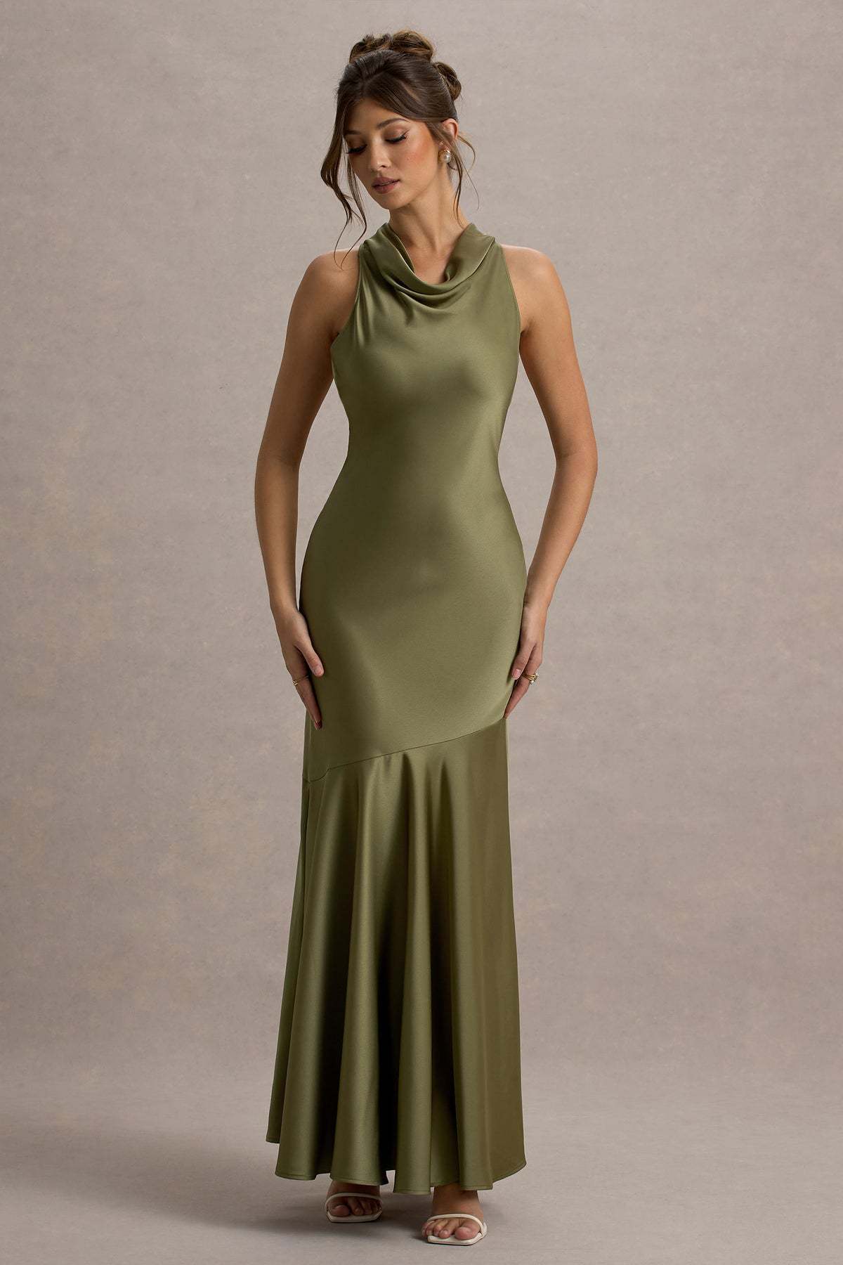 French Fishtail Shoulder Banquet Temperament Dress