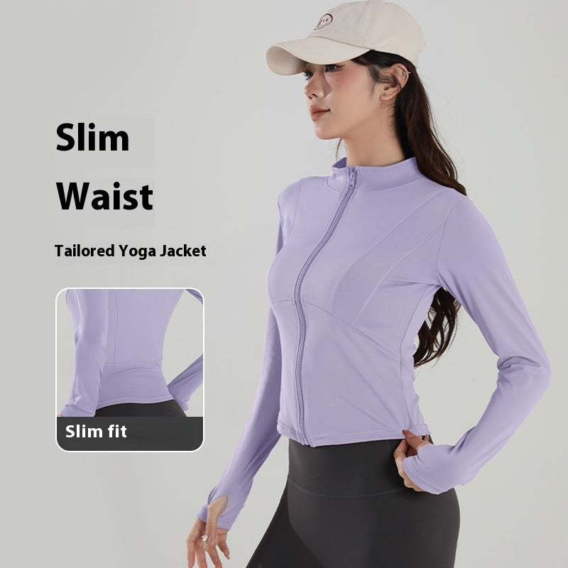 Stand Collar Jacket Thin Fitness Top Yoga Clothes Long Sleeve