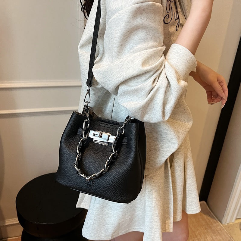 Shoulder Retro Soft Leather PU Leisure Bucket Bag