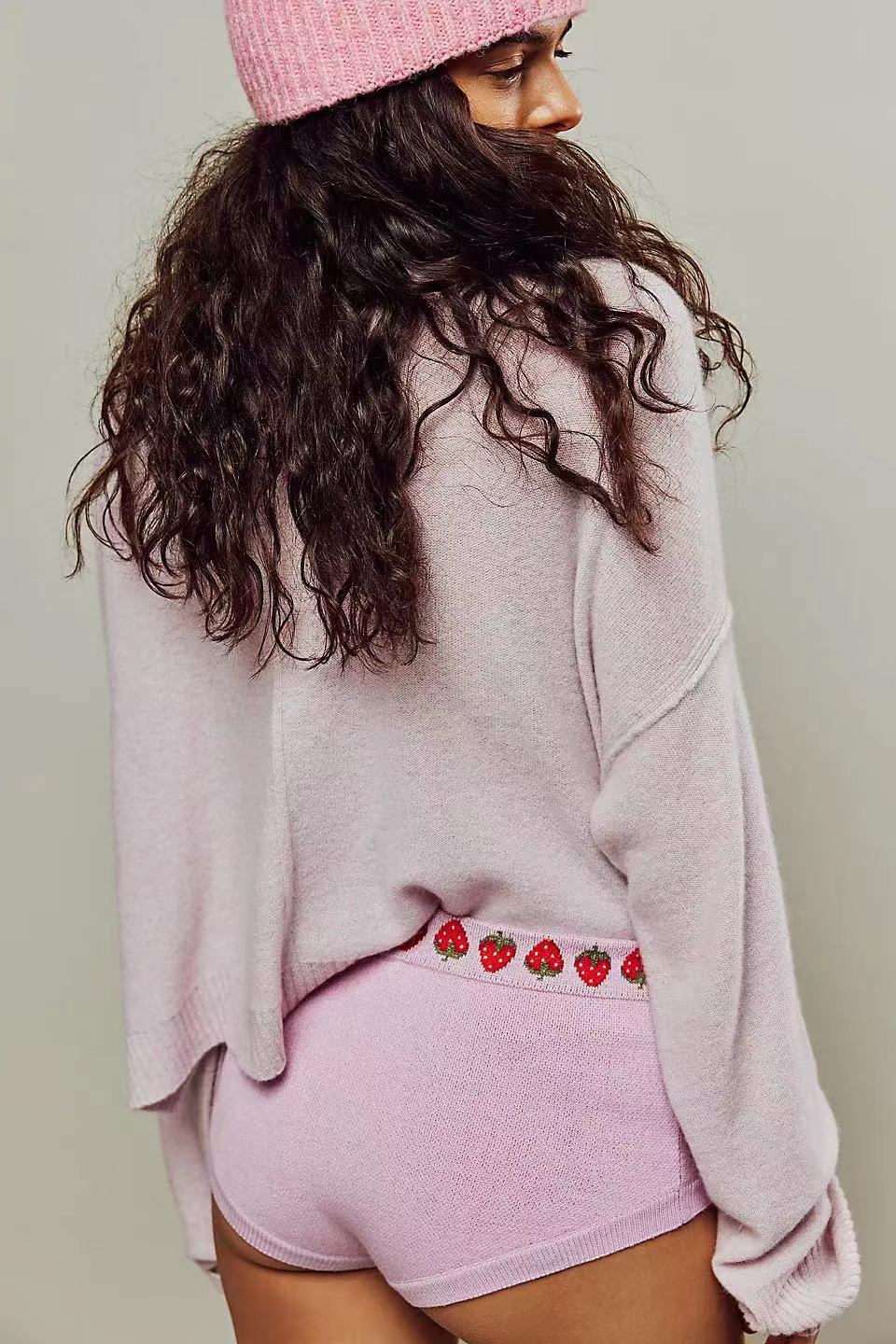 Women's Knitted Bottoming Skinny Low Waist Sports Shorts