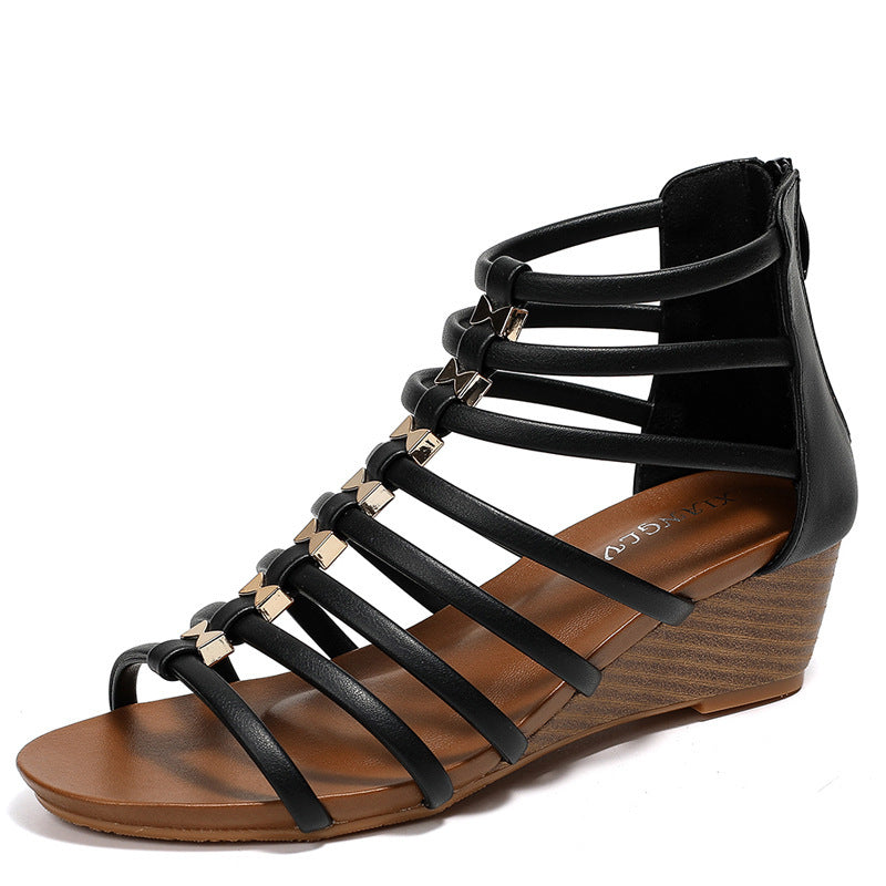 Women's Wedge Sandals With Casual Seaside Vacation Roman Sandals