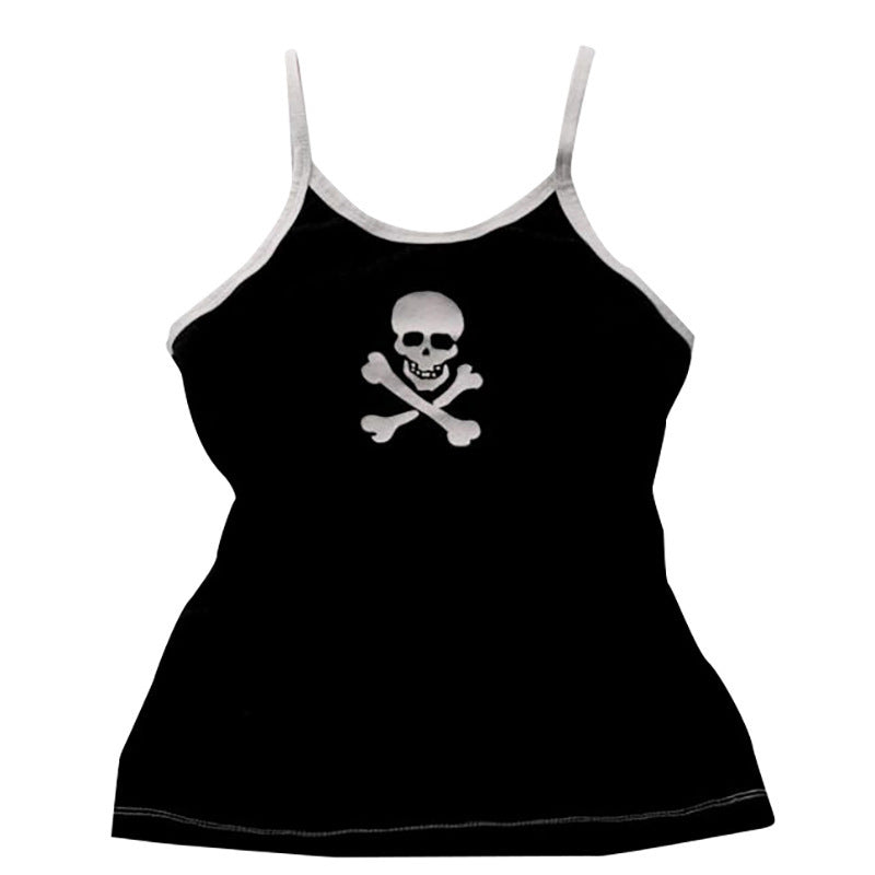 Y2g Midriff-baring Top Skull Print