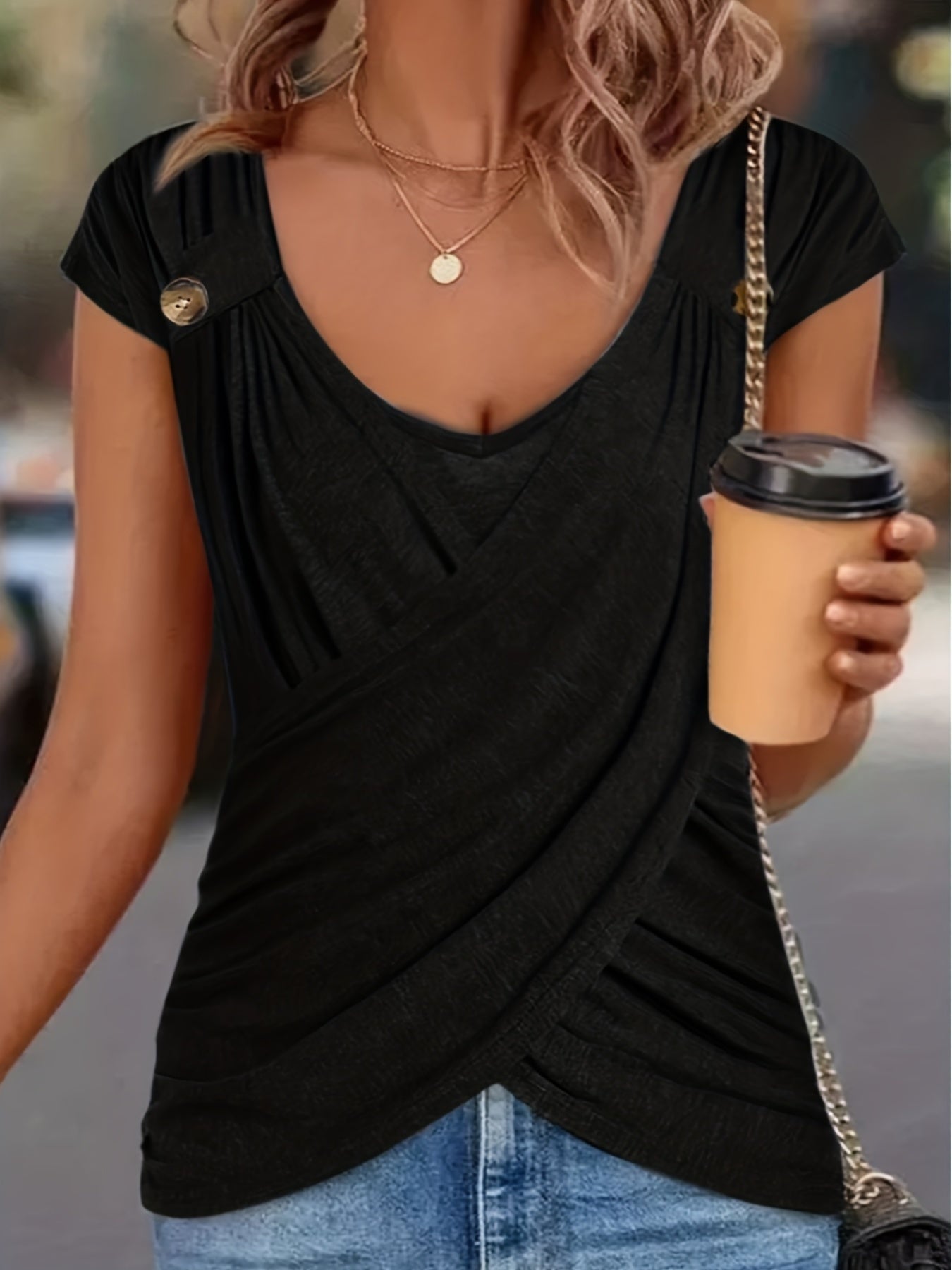 Spring And Summer Casual Short Sleeved Top