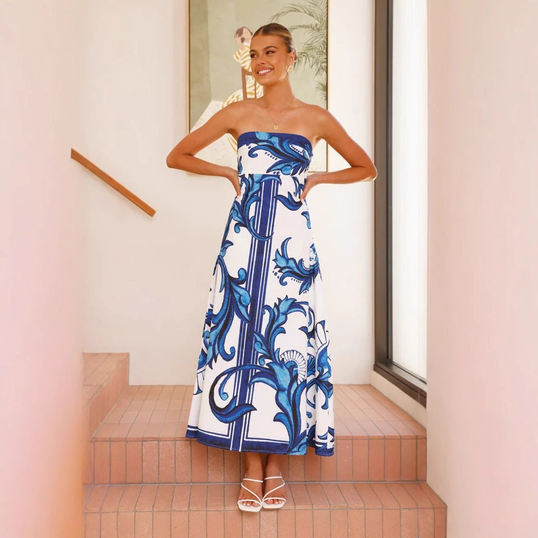 New Women's Clothing Dress Printed Slim Fit