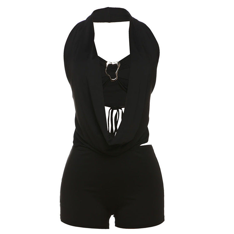 Halter Top Skinny Short Suit Women