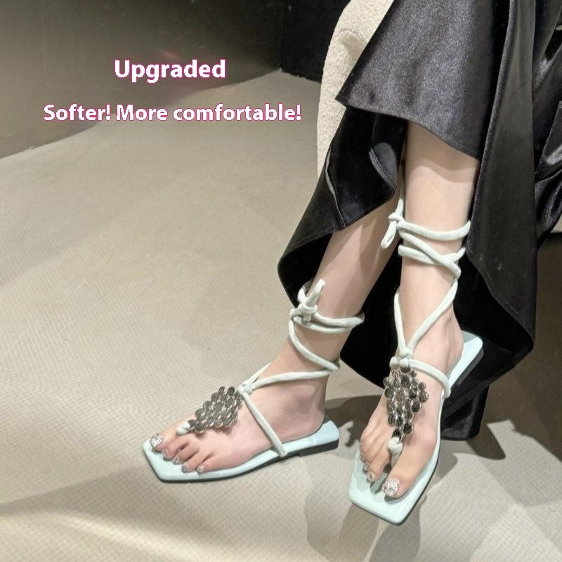 French Minority Weaving Hollow Closed Toe Sandals Female Summer Mori Girls' Fairy
