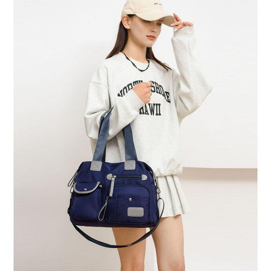 Tote Bag For Women, Multi Pockets Shoulder Handbag, Nurse Bag For Work, Large Cross Body Purse, Fashion Nylon Top Handle Satchel
